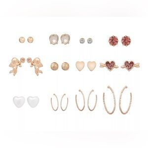 NWT LC Lauren Conrad Cupid Earrings 12-Pair Pack